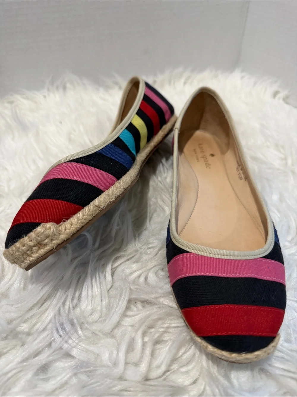 Kate Spade New York Multicolor Striped Espadrille Flats size 7.5